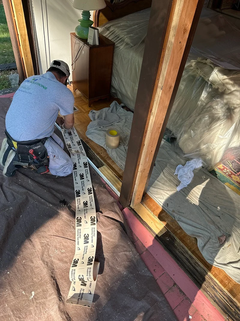 Making a door pan for the patio door installation